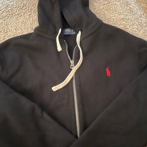 Polo Ralph Lauren Black Hoodie with Red Logo